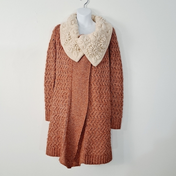 Anthropologie Knitted & Knotted Lilitz Shawl Chunky Knit Cardigan - Picture 2 of 11